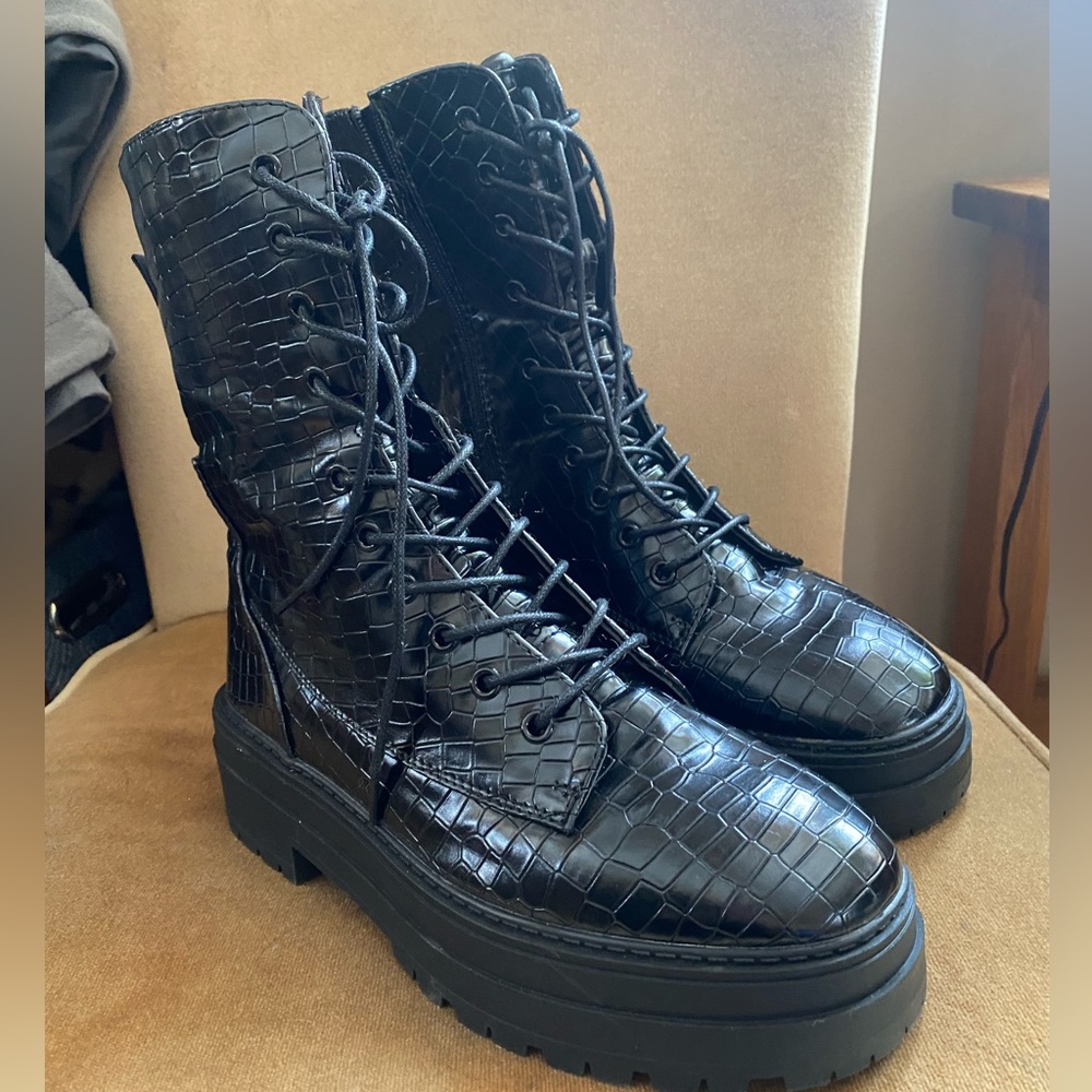 ASOS vegan leather combat boots